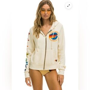 Aviator Nation Hoodie - Vintage White. Large